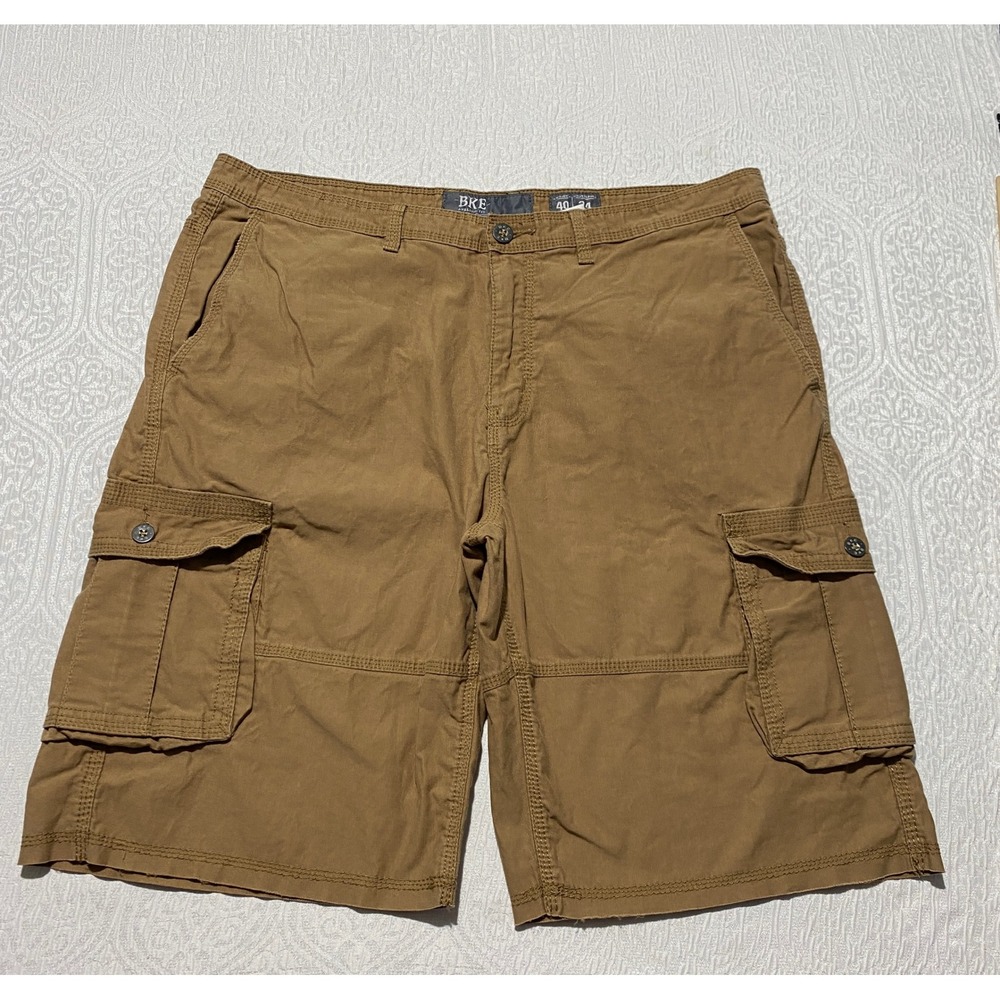 BKE Memphis Athletic Fit Cargo Shorts Mens 40 Sand Brown Cotton Utility B6760